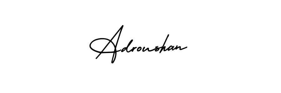 Use a signature maker to create a handwritten signature online. With this signature software, you can design (AmerikaSignatureDemo-Regular) your own signature for name Adroushan. Adroushan signature style 3 images and pictures png