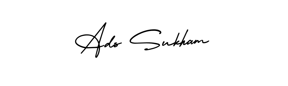 Also You can easily find your signature by using the search form. We will create Ads Sukham name handwritten signature images for you free of cost using AmerikaSignatureDemo-Regular sign style. Ads Sukham signature style 3 images and pictures png