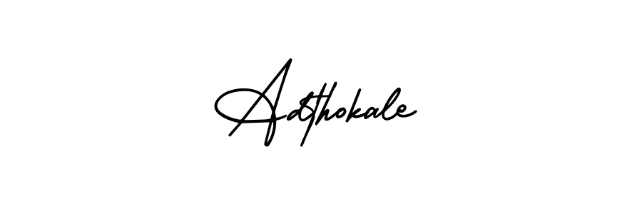 Use a signature maker to create a handwritten signature online. With this signature software, you can design (AmerikaSignatureDemo-Regular) your own signature for name Adthokale. Adthokale signature style 3 images and pictures png