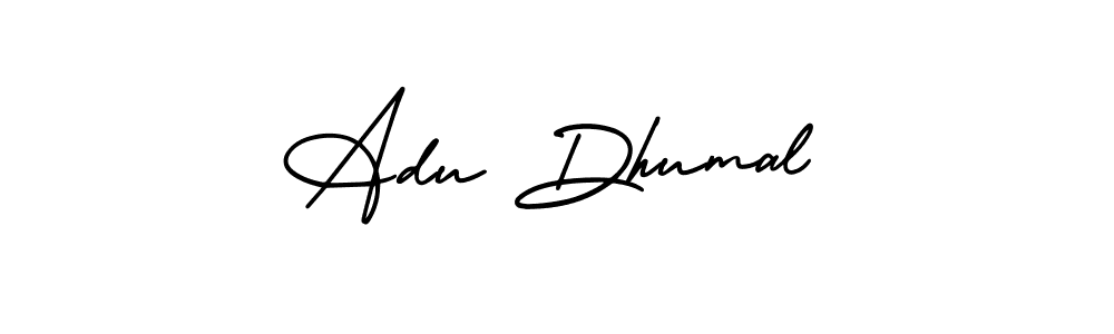 Use a signature maker to create a handwritten signature online. With this signature software, you can design (AmerikaSignatureDemo-Regular) your own signature for name Adu Dhumal. Adu Dhumal signature style 3 images and pictures png