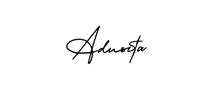 AmerikaSignatureDemo-Regular is a professional signature style that is perfect for those who want to add a touch of class to their signature. It is also a great choice for those who want to make their signature more unique. Get Adusita name to fancy signature for free. Adusita signature style 3 images and pictures png