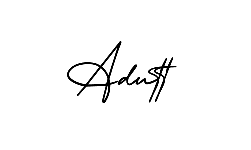 It looks lik you need a new signature style for name Adutt. Design unique handwritten (AmerikaSignatureDemo-Regular) signature with our free signature maker in just a few clicks. Adutt signature style 3 images and pictures png