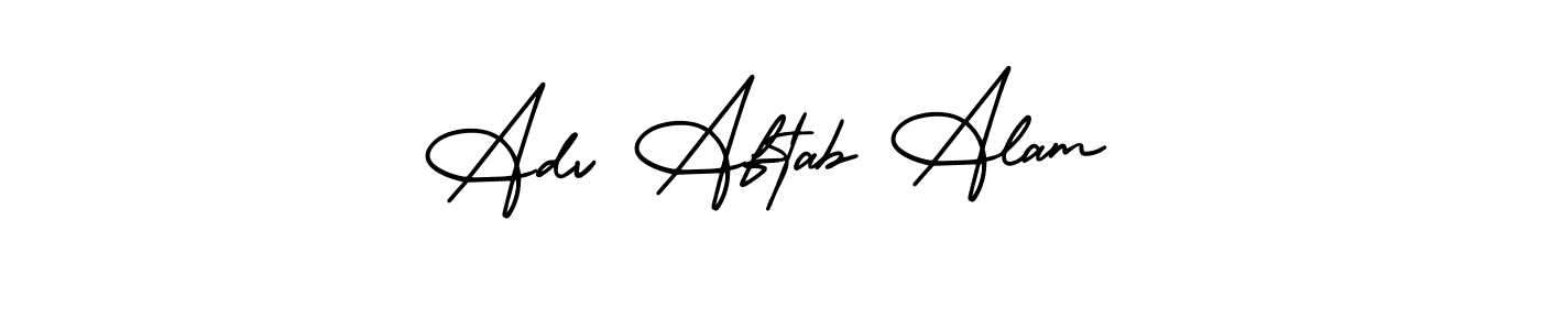 Also You can easily find your signature by using the search form. We will create Adv Aftab Alam name handwritten signature images for you free of cost using AmerikaSignatureDemo-Regular sign style. Adv Aftab Alam signature style 3 images and pictures png