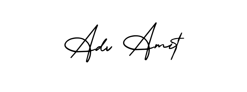 How to make Adv Amit name signature. Use AmerikaSignatureDemo-Regular style for creating short signs online. This is the latest handwritten sign. Adv Amit signature style 3 images and pictures png