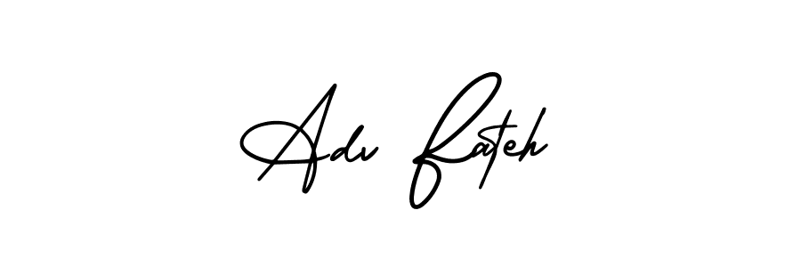You should practise on your own different ways (AmerikaSignatureDemo-Regular) to write your name (Adv Fateh) in signature. don't let someone else do it for you. Adv Fateh signature style 3 images and pictures png