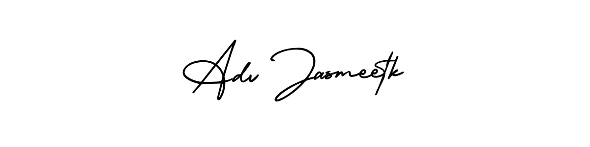 The best way (AmerikaSignatureDemo-Regular) to make a short signature is to pick only two or three words in your name. The name Adv Jasmeetk include a total of six letters. For converting this name. Adv Jasmeetk signature style 3 images and pictures png