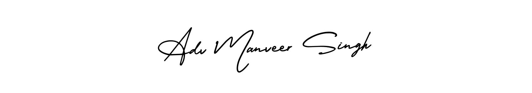 Design your own signature with our free online signature maker. With this signature software, you can create a handwritten (AmerikaSignatureDemo-Regular) signature for name Adv Manveer Singh. Adv Manveer Singh signature style 3 images and pictures png