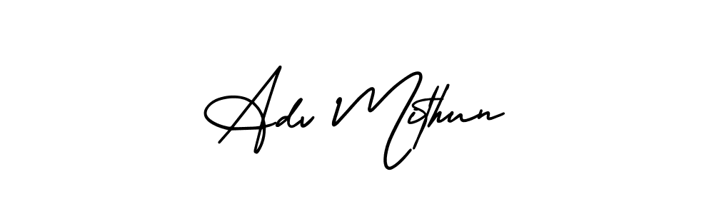 Adv Mithun stylish signature style. Best Handwritten Sign (AmerikaSignatureDemo-Regular) for my name. Handwritten Signature Collection Ideas for my name Adv Mithun. Adv Mithun signature style 3 images and pictures png