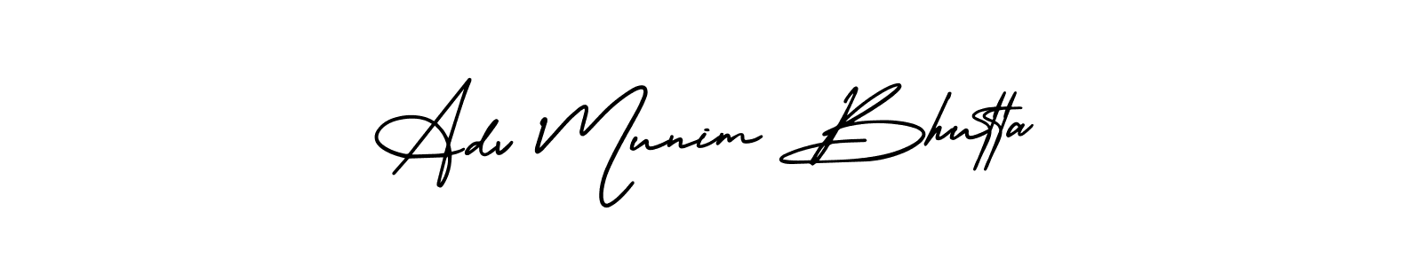 Make a beautiful signature design for name Adv Munim Bhutta. With this signature (AmerikaSignatureDemo-Regular) style, you can create a handwritten signature for free. Adv Munim Bhutta signature style 3 images and pictures png