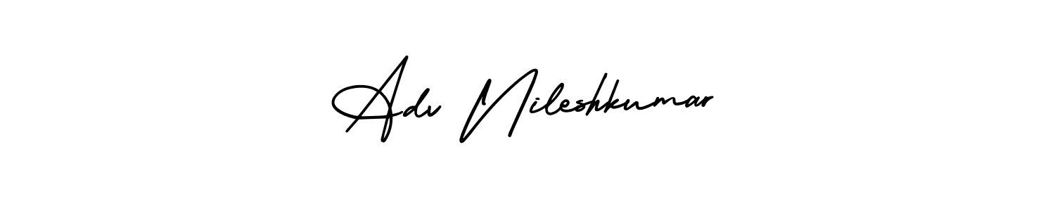 AmerikaSignatureDemo-Regular is a professional signature style that is perfect for those who want to add a touch of class to their signature. It is also a great choice for those who want to make their signature more unique. Get Adv Nileshkumar name to fancy signature for free. Adv Nileshkumar signature style 3 images and pictures png