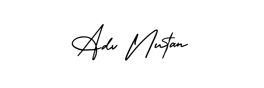 How to make Adv Nutan name signature. Use AmerikaSignatureDemo-Regular style for creating short signs online. This is the latest handwritten sign. Adv Nutan signature style 3 images and pictures png