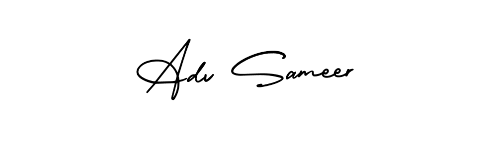 How to make Adv Sameer signature? AmerikaSignatureDemo-Regular is a professional autograph style. Create handwritten signature for Adv Sameer name. Adv Sameer signature style 3 images and pictures png