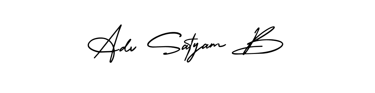 Also You can easily find your signature by using the search form. We will create Adv Satyam B name handwritten signature images for you free of cost using AmerikaSignatureDemo-Regular sign style. Adv Satyam B signature style 3 images and pictures png
