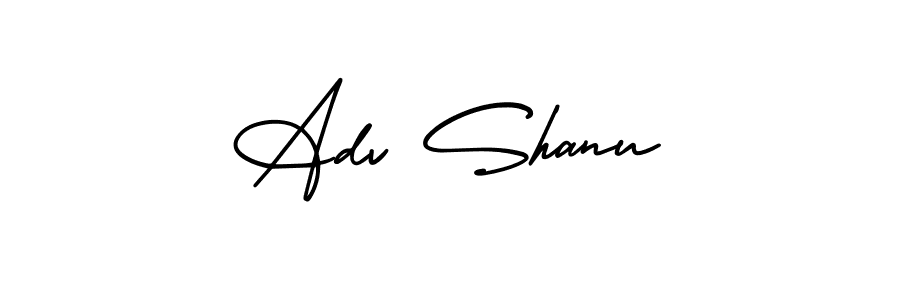 Design your own signature with our free online signature maker. With this signature software, you can create a handwritten (AmerikaSignatureDemo-Regular) signature for name Adv Shanu. Adv Shanu signature style 3 images and pictures png