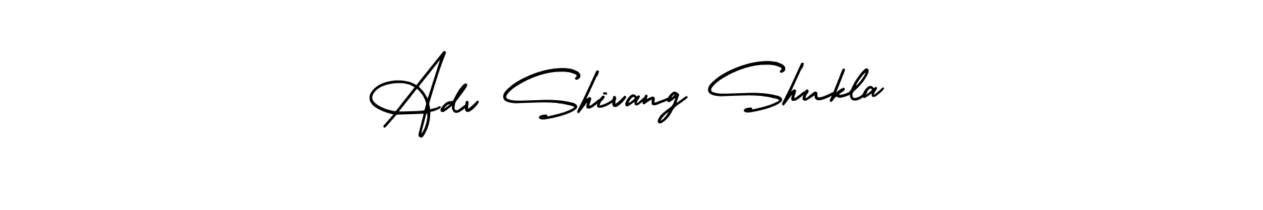 You should practise on your own different ways (AmerikaSignatureDemo-Regular) to write your name (Adv Shivang Shukla) in signature. don't let someone else do it for you. Adv Shivang Shukla signature style 3 images and pictures png