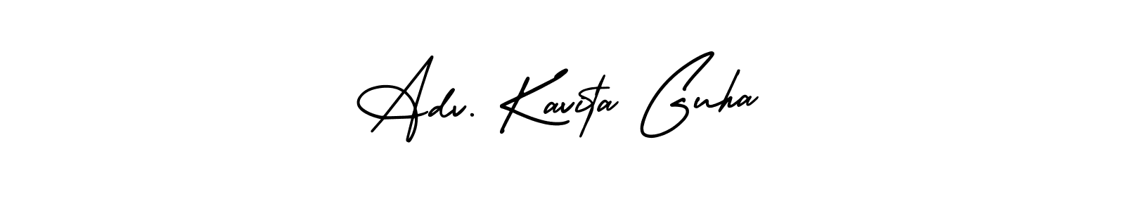 Design your own signature with our free online signature maker. With this signature software, you can create a handwritten (AmerikaSignatureDemo-Regular) signature for name Adv. Kavita Guha. Adv. Kavita Guha signature style 3 images and pictures png