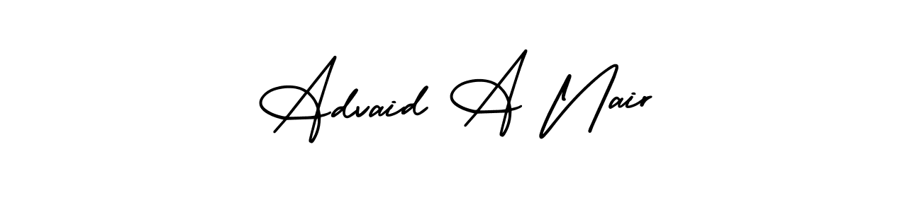 Create a beautiful signature design for name Advaid A Nair. With this signature (AmerikaSignatureDemo-Regular) fonts, you can make a handwritten signature for free. Advaid A Nair signature style 3 images and pictures png