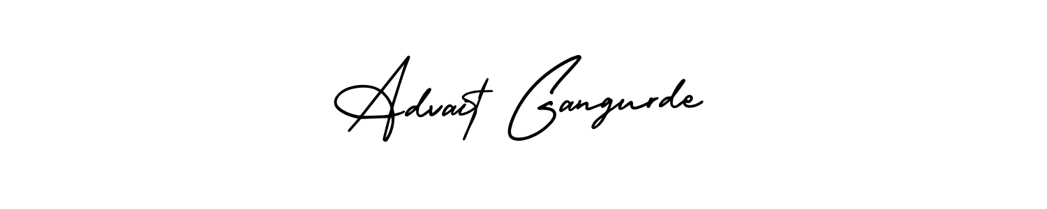 This is the best signature style for the Advait Gangurde name. Also you like these signature font (AmerikaSignatureDemo-Regular). Mix name signature. Advait Gangurde signature style 3 images and pictures png