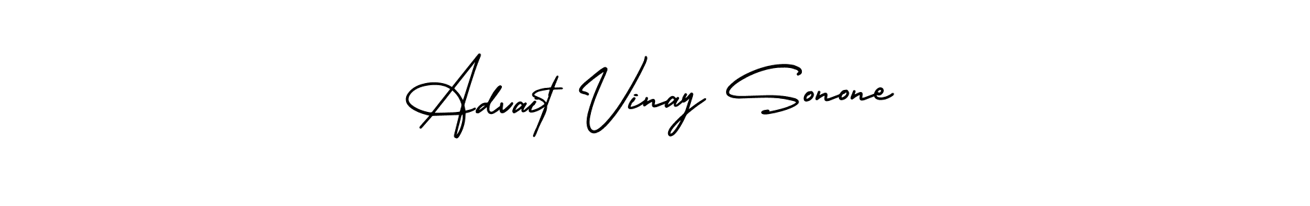 AmerikaSignatureDemo-Regular is a professional signature style that is perfect for those who want to add a touch of class to their signature. It is also a great choice for those who want to make their signature more unique. Get Advait Vinay Sonone name to fancy signature for free. Advait Vinay Sonone signature style 3 images and pictures png