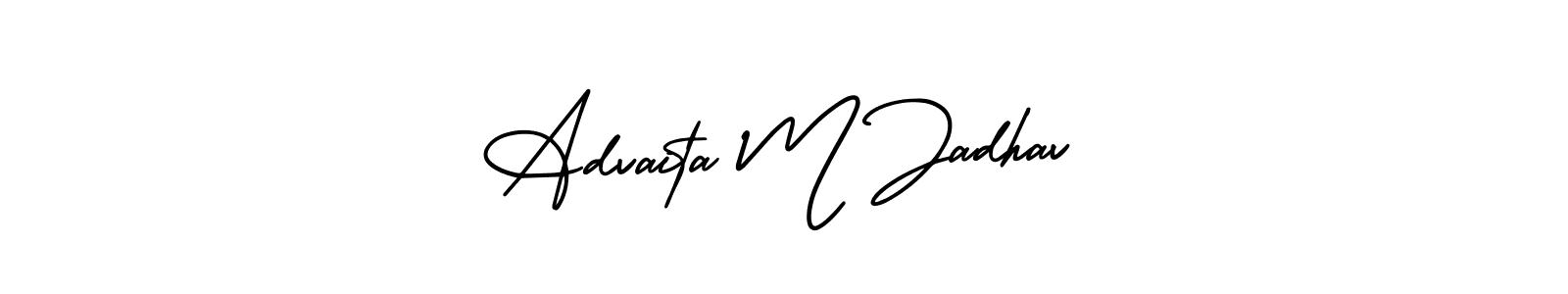 How to make Advaita M Jadhav name signature. Use AmerikaSignatureDemo-Regular style for creating short signs online. This is the latest handwritten sign. Advaita M Jadhav signature style 3 images and pictures png