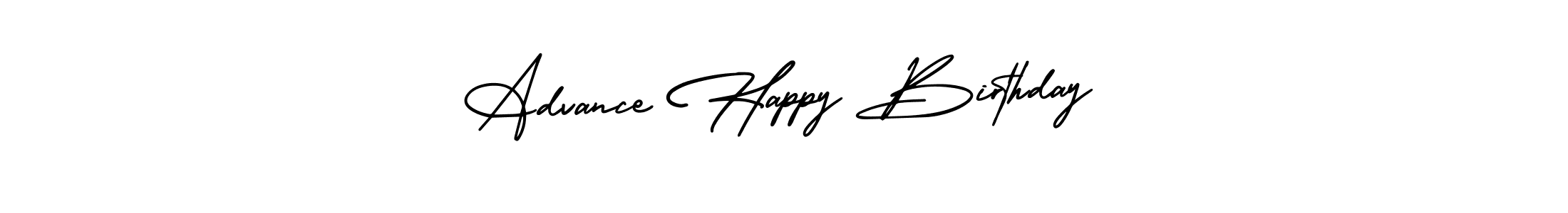 This is the best signature style for the Advance Happy Birthday name. Also you like these signature font (AmerikaSignatureDemo-Regular). Mix name signature. Advance Happy Birthday signature style 3 images and pictures png