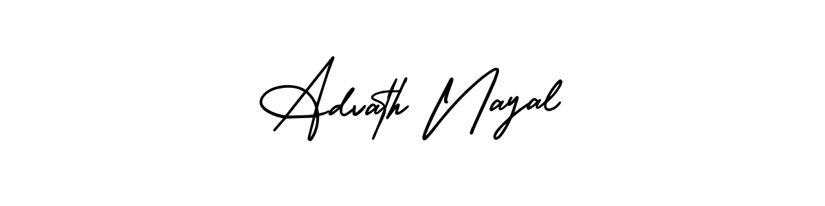 You should practise on your own different ways (AmerikaSignatureDemo-Regular) to write your name (Advath Nayal) in signature. don't let someone else do it for you. Advath Nayal signature style 3 images and pictures png