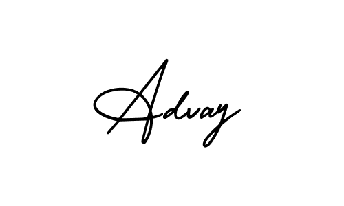 How to make Advay name signature. Use AmerikaSignatureDemo-Regular style for creating short signs online. This is the latest handwritten sign. Advay signature style 3 images and pictures png