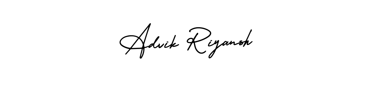 Also You can easily find your signature by using the search form. We will create Advik Riyansh name handwritten signature images for you free of cost using AmerikaSignatureDemo-Regular sign style. Advik Riyansh signature style 3 images and pictures png