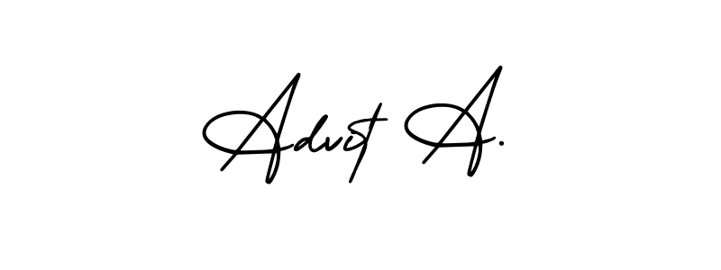 Use a signature maker to create a handwritten signature online. With this signature software, you can design (AmerikaSignatureDemo-Regular) your own signature for name Advit A.. Advit A. signature style 3 images and pictures png