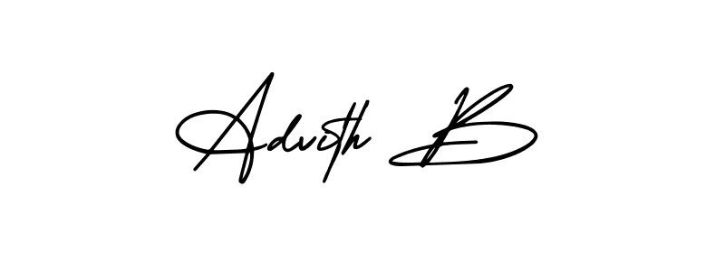 Make a beautiful signature design for name Advith B. With this signature (AmerikaSignatureDemo-Regular) style, you can create a handwritten signature for free. Advith B signature style 3 images and pictures png