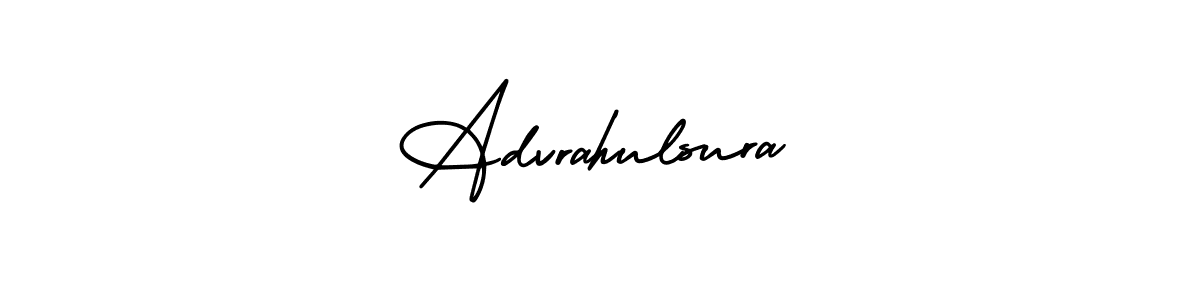 You should practise on your own different ways (AmerikaSignatureDemo-Regular) to write your name (Advrahulsura) in signature. don't let someone else do it for you. Advrahulsura signature style 3 images and pictures png