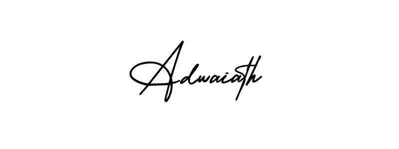 The best way (AmerikaSignatureDemo-Regular) to make a short signature is to pick only two or three words in your name. The name Adwaiath include a total of six letters. For converting this name. Adwaiath signature style 3 images and pictures png