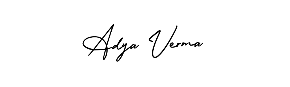 Similarly AmerikaSignatureDemo-Regular is the best handwritten signature design. Signature creator online .You can use it as an online autograph creator for name Adya Verma. Adya Verma signature style 3 images and pictures png