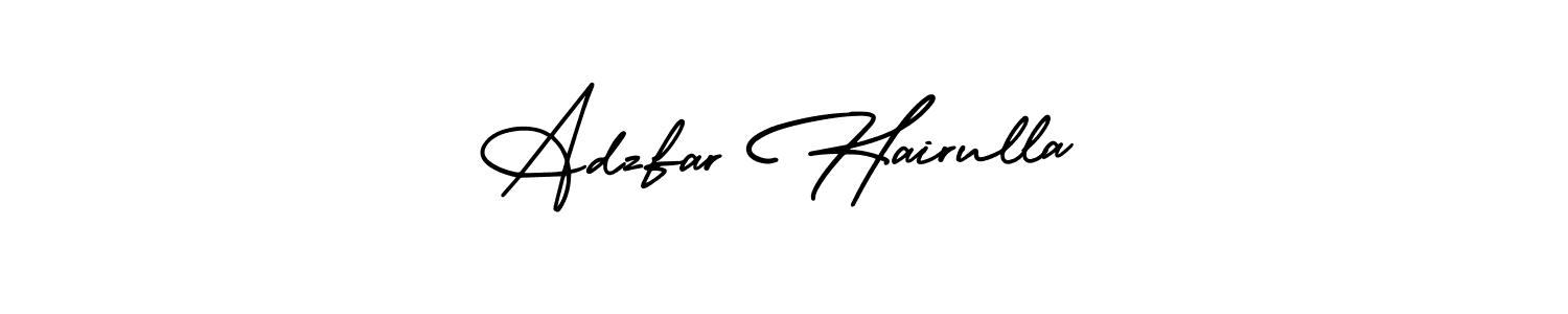 AmerikaSignatureDemo-Regular is a professional signature style that is perfect for those who want to add a touch of class to their signature. It is also a great choice for those who want to make their signature more unique. Get Adzfar Hairulla name to fancy signature for free. Adzfar Hairulla signature style 3 images and pictures png