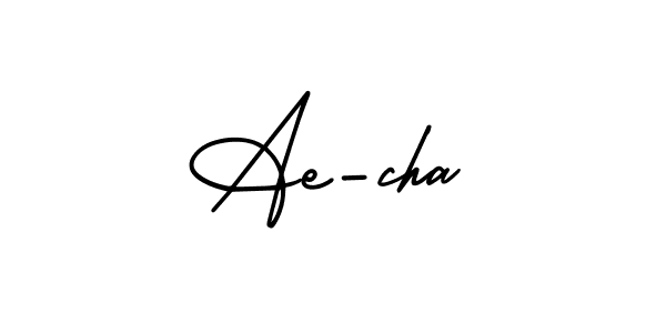 How to make Ae-cha name signature. Use AmerikaSignatureDemo-Regular style for creating short signs online. This is the latest handwritten sign. Ae-cha signature style 3 images and pictures png