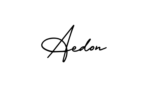 You should practise on your own different ways (AmerikaSignatureDemo-Regular) to write your name (Aedon) in signature. don't let someone else do it for you. Aedon signature style 3 images and pictures png