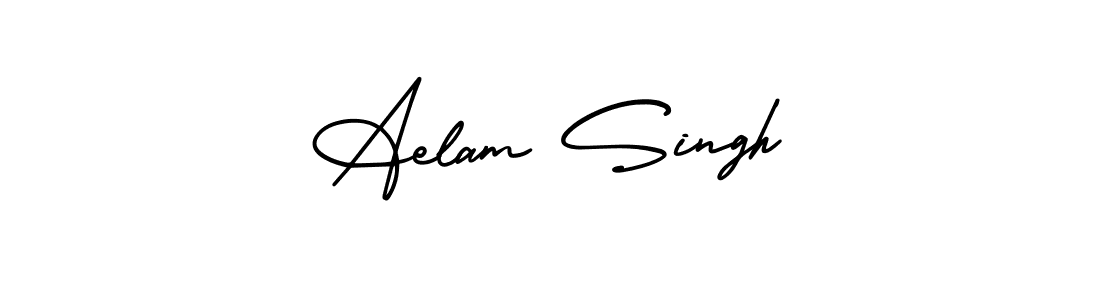 The best way (AmerikaSignatureDemo-Regular) to make a short signature is to pick only two or three words in your name. The name Aelam Singh include a total of six letters. For converting this name. Aelam Singh signature style 3 images and pictures png