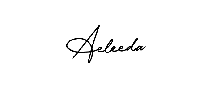 You should practise on your own different ways (AmerikaSignatureDemo-Regular) to write your name (Aeleeda) in signature. don't let someone else do it for you. Aeleeda signature style 3 images and pictures png