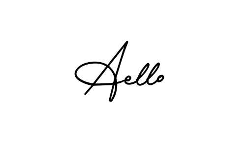 Use a signature maker to create a handwritten signature online. With this signature software, you can design (AmerikaSignatureDemo-Regular) your own signature for name Aello. Aello signature style 3 images and pictures png