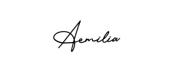 Make a beautiful signature design for name Aemilia. With this signature (AmerikaSignatureDemo-Regular) style, you can create a handwritten signature for free. Aemilia signature style 3 images and pictures png