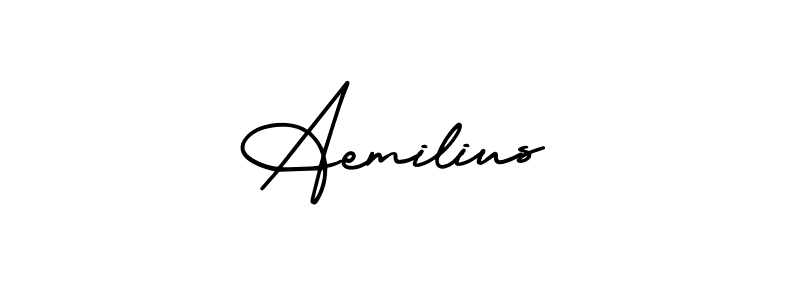 Make a beautiful signature design for name Aemilius. With this signature (AmerikaSignatureDemo-Regular) style, you can create a handwritten signature for free. Aemilius signature style 3 images and pictures png