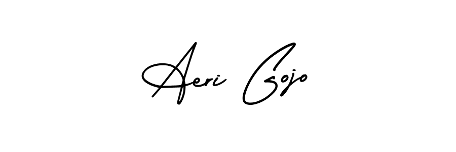 The best way (AmerikaSignatureDemo-Regular) to make a short signature is to pick only two or three words in your name. The name Aeri Gojo include a total of six letters. For converting this name. Aeri Gojo signature style 3 images and pictures png