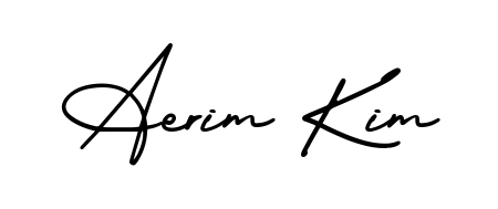 Master the art of signing with Aerim Kim written in fluent AmerikaSignatureDemo-Regular script. A great template to practice and refine your handwriting. Aerim Kim signature style 3 images and pictures png