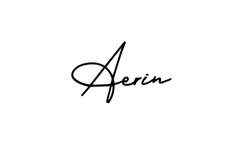 Make a beautiful signature design for name Aerin. With this signature (AmerikaSignatureDemo-Regular) style, you can create a handwritten signature for free. Aerin signature style 3 images and pictures png