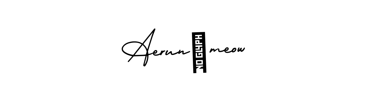 Use a signature maker to create a handwritten signature online. With this signature software, you can design (AmerikaSignatureDemo-Regular) your own signature for name Aerun♡meow. Aerun♡meow signature style 3 images and pictures png