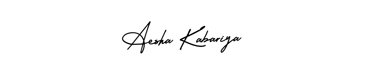 How to make Aesha Kabariya name signature. Use AmerikaSignatureDemo-Regular style for creating short signs online. This is the latest handwritten sign. Aesha Kabariya signature style 3 images and pictures png