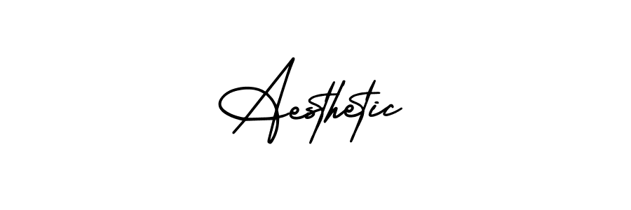 Design your own signature with our free online signature maker. With this signature software, you can create a handwritten (AmerikaSignatureDemo-Regular) signature for name Aesthetic. Aesthetic signature style 3 images and pictures png