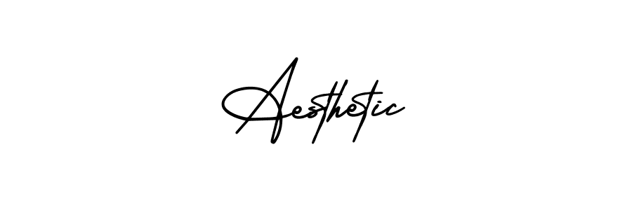 You should practise on your own different ways (AmerikaSignatureDemo-Regular) to write your name (Aesthetic) in signature. don't let someone else do it for you. Aesthetic signature style 3 images and pictures png