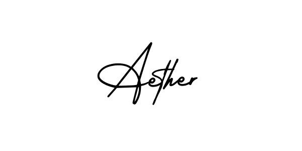 Use a signature maker to create a handwritten signature online. With this signature software, you can design (AmerikaSignatureDemo-Regular) your own signature for name Aether. Aether signature style 3 images and pictures png