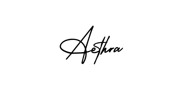 How to make Aethra name signature. Use AmerikaSignatureDemo-Regular style for creating short signs online. This is the latest handwritten sign. Aethra signature style 3 images and pictures png